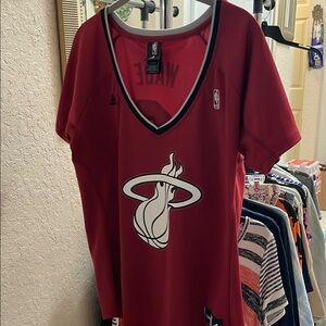 Red Miami Heat Basketball Jersey